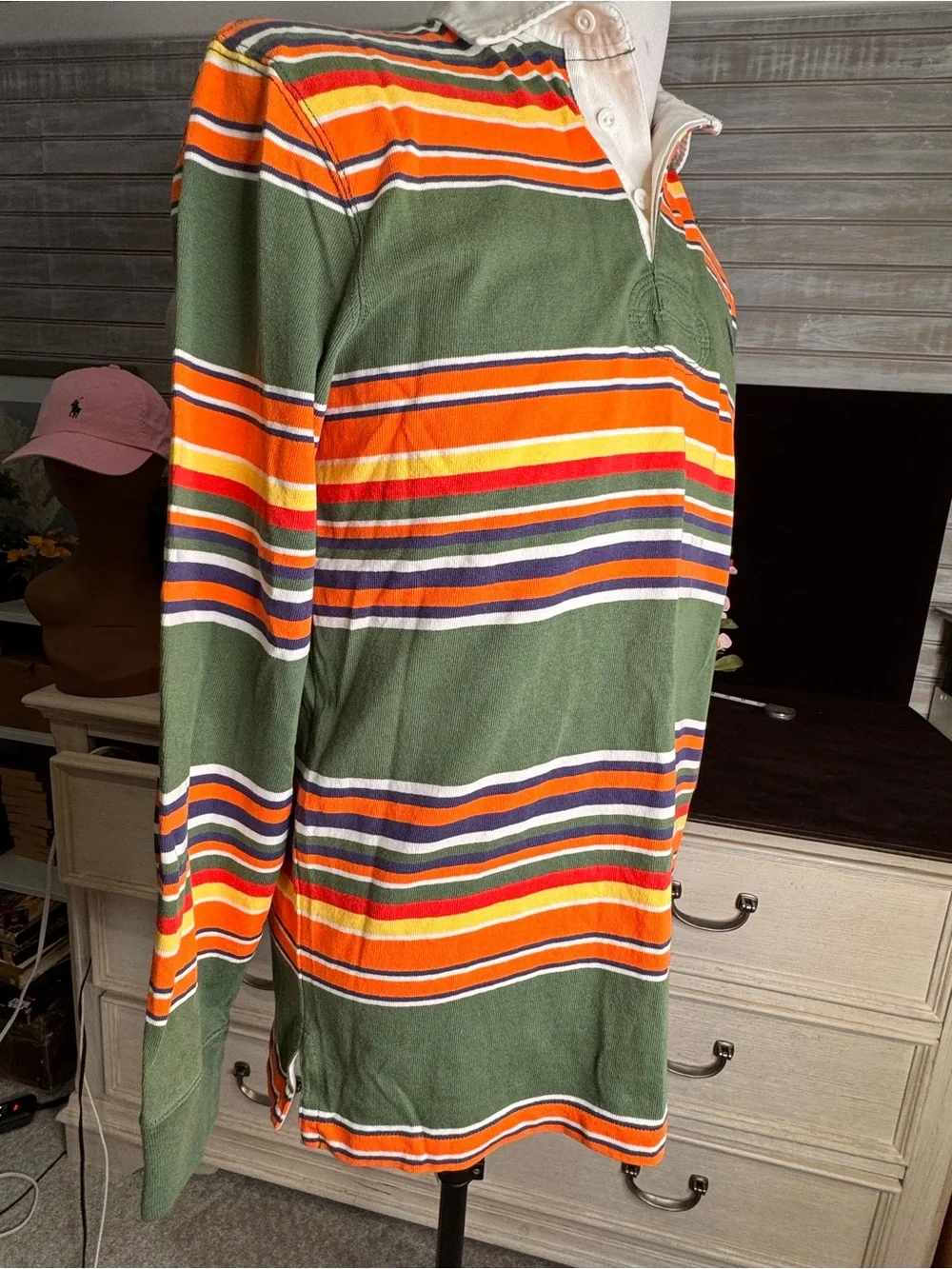 Polo Ralph Lauren The Iconic Rugby Shirt Striped Heavyweight Cotton Green Multi